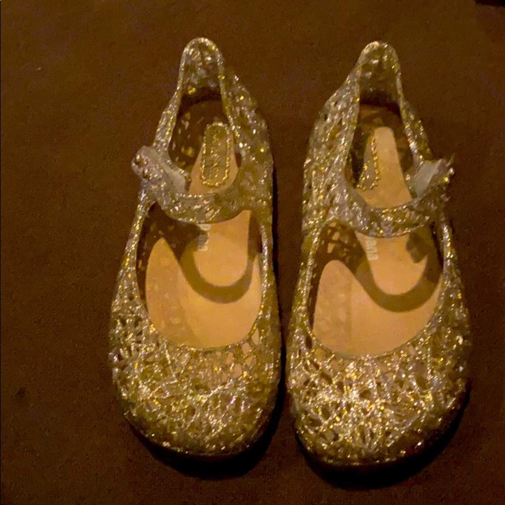 Mini Melissa + Campana Gold shoes
